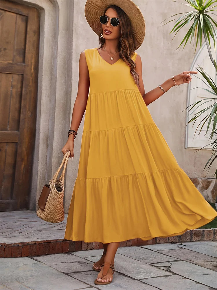 Beatrice – Chic V-Neck Maxi Dress