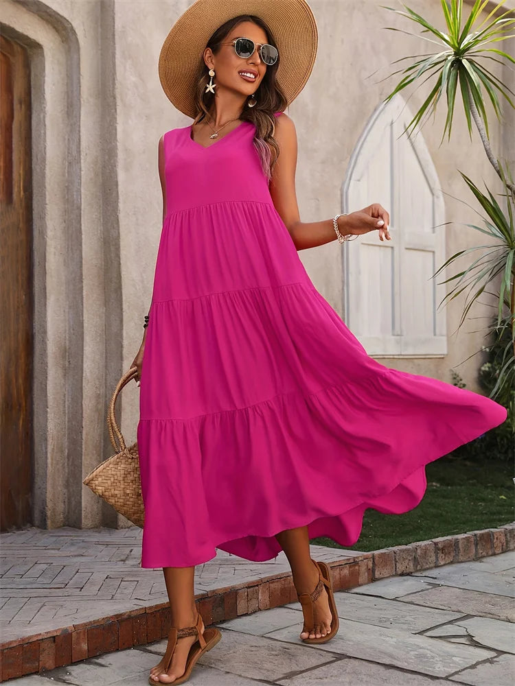 Beatrice – Chic V-Neck Maxi Dress