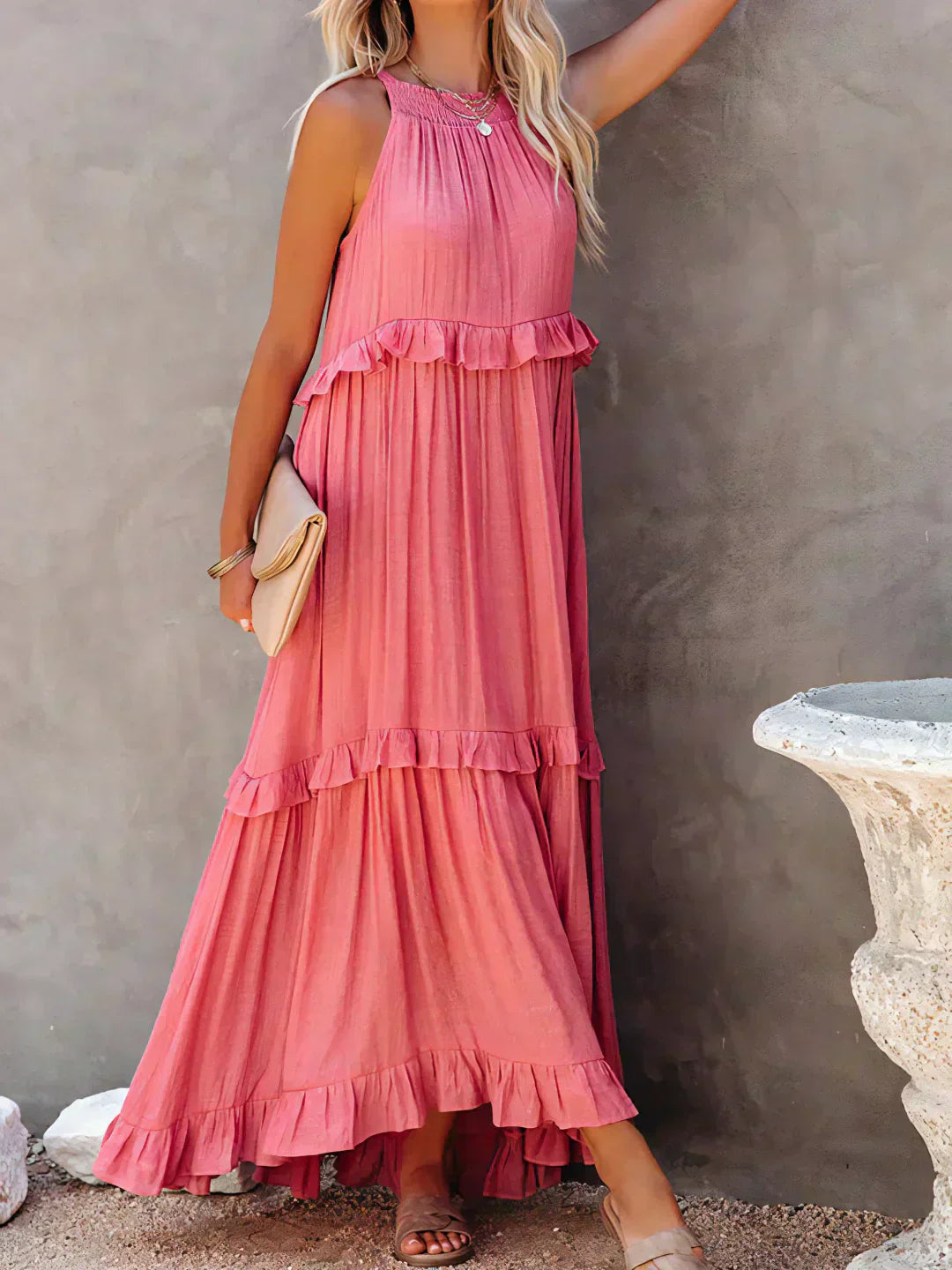 Xanthe – Flowing Ruffle Maxi Dress