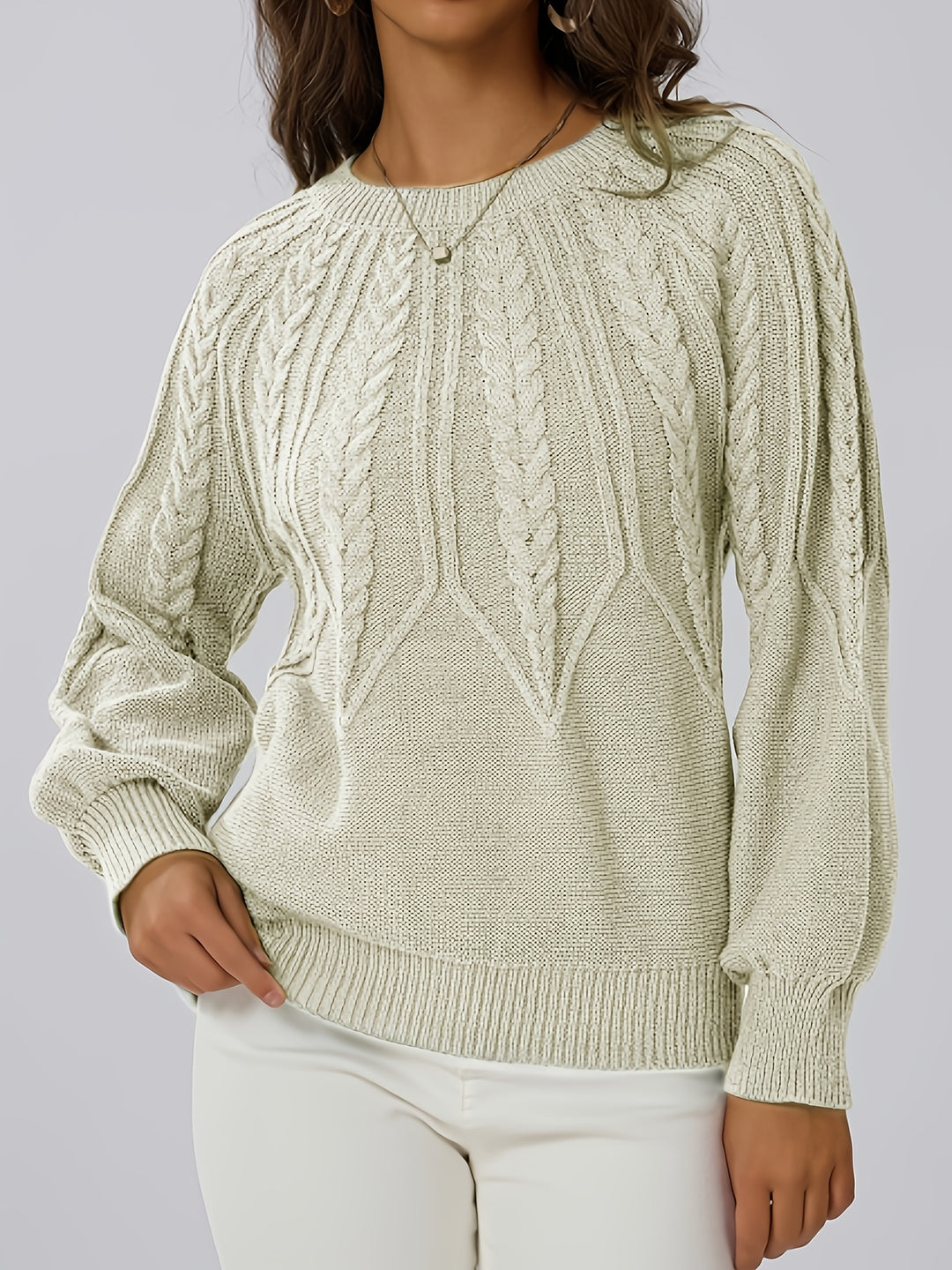 Harper – Cable Knit Crew Neck Jumper
