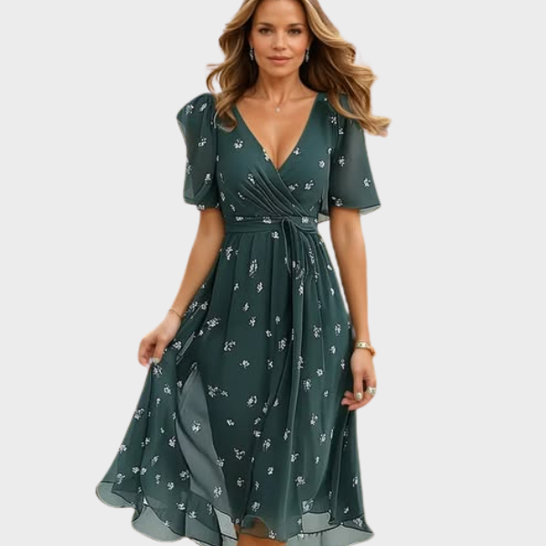 Verity – Graceful V-Neck Dress