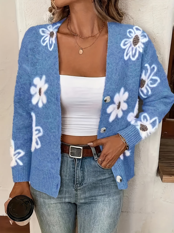 Christine – Soft Floral Knit Cardigan