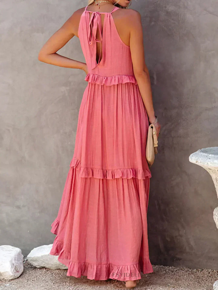 Xanthe – Flowing Ruffle Maxi Dress