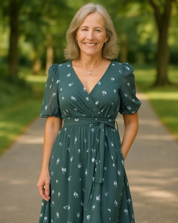Verity – Graceful V-Neck Dress
