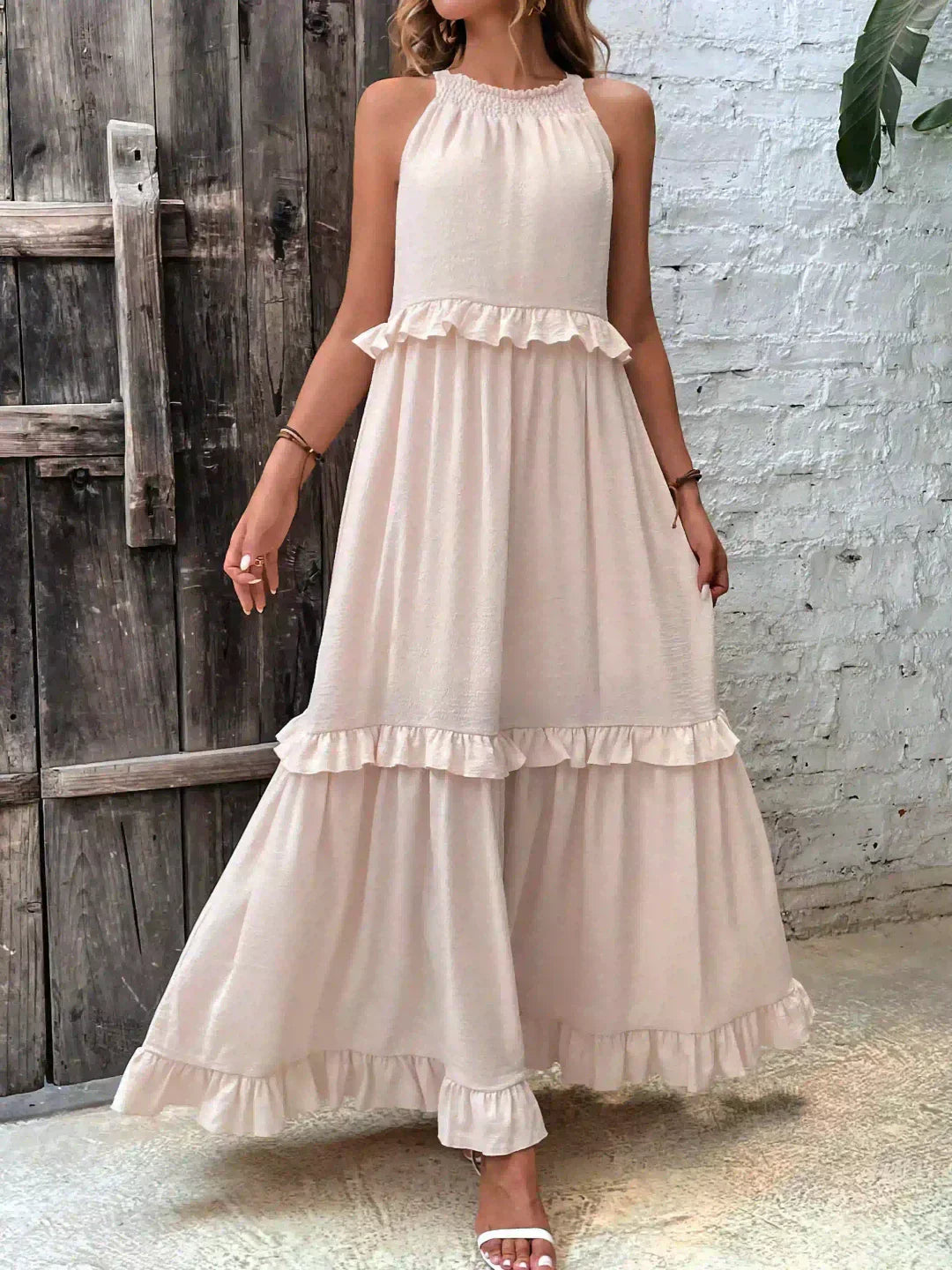 Xanthe – Flowing Ruffle Maxi Dress