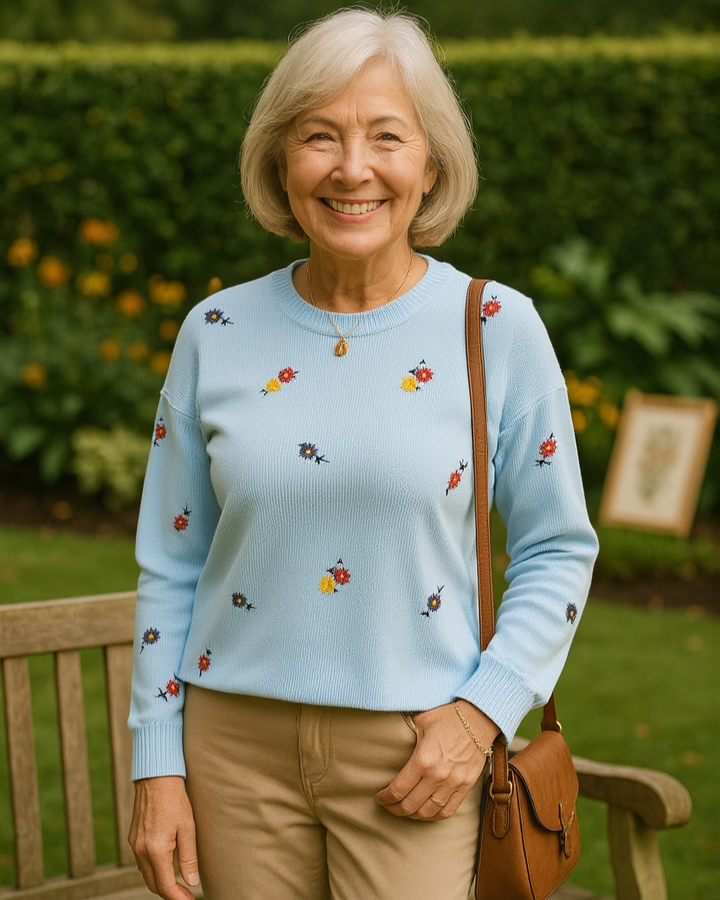 Marjorie – Gentle Flower Knit Jumper