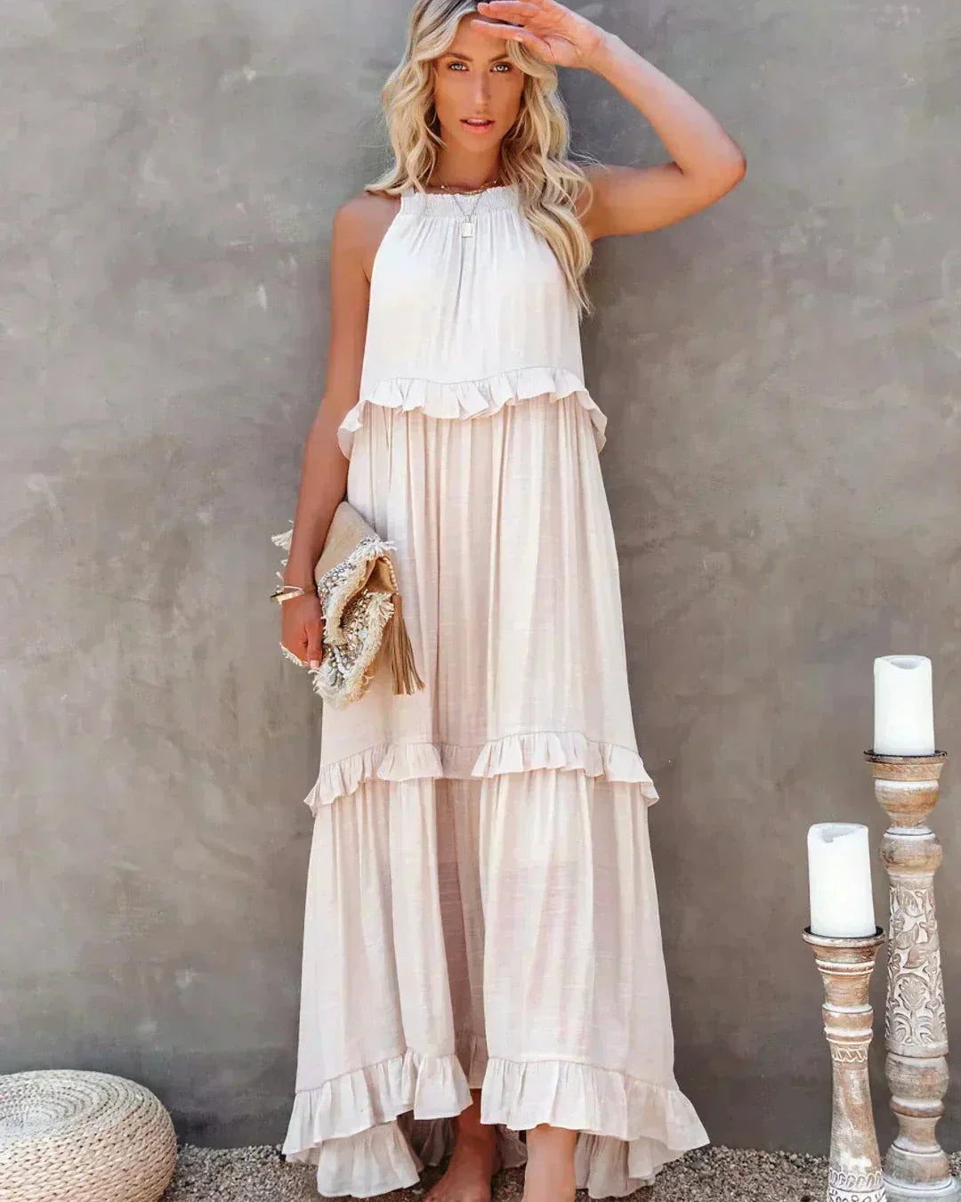 Xanthe – Flowing Ruffle Maxi Dress