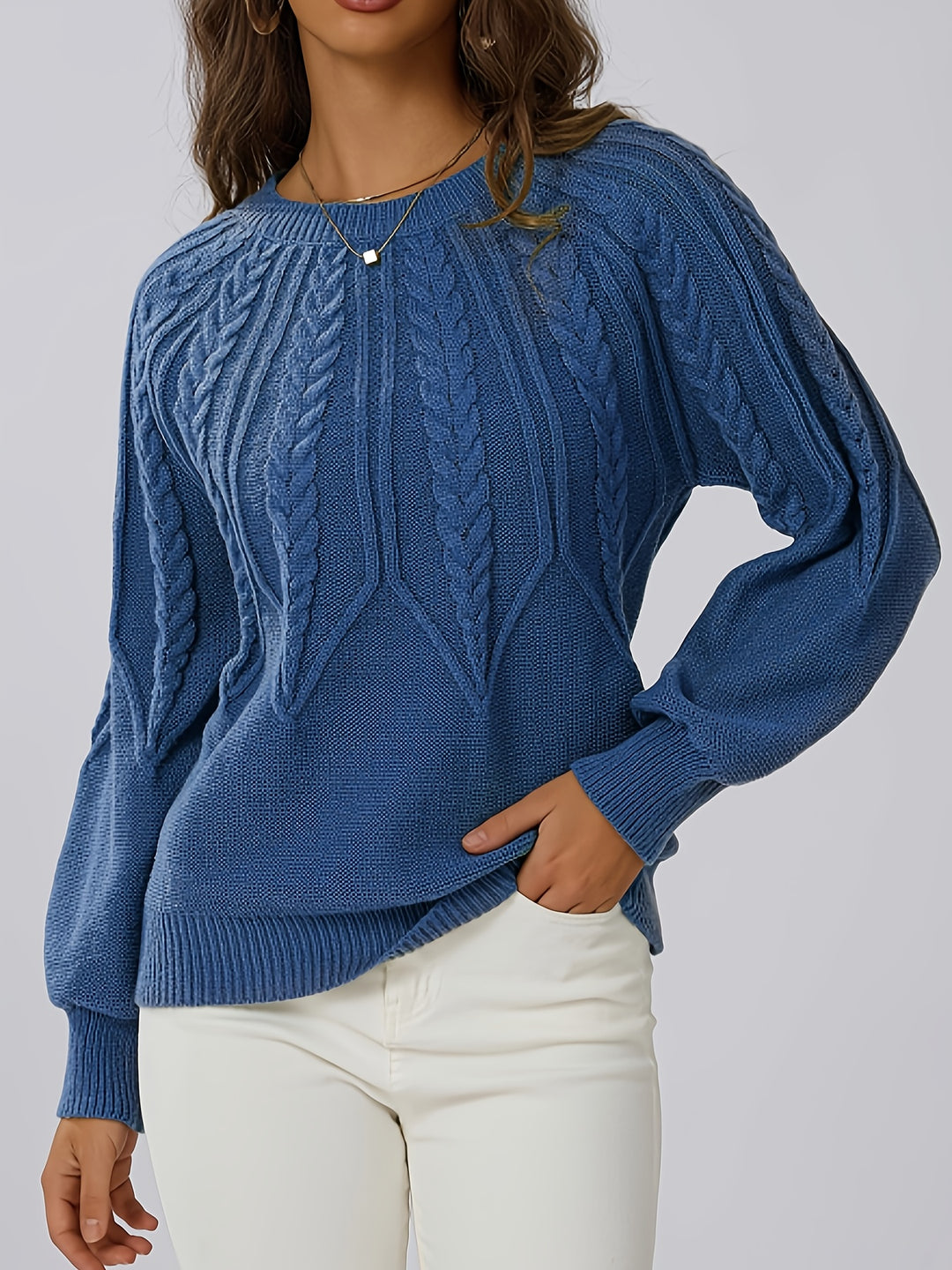 Harper – Cable Knit Crew Neck Jumper