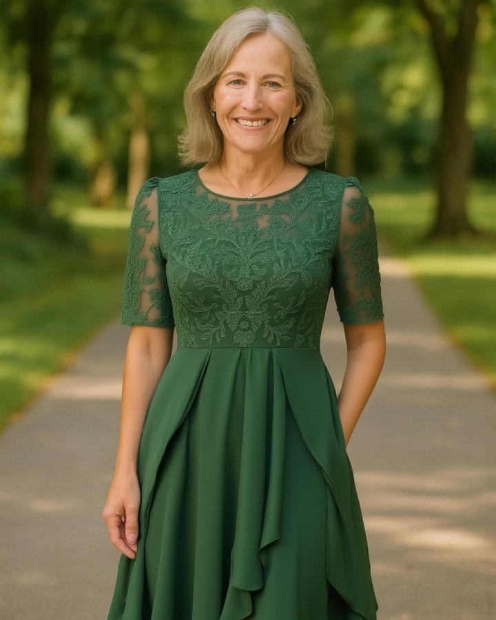 Maud – Elegant Lace Midi Dress