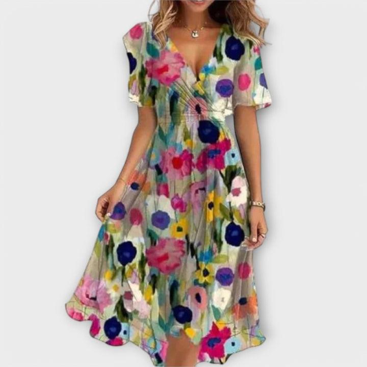 Verity – Graceful V-Neck Dress