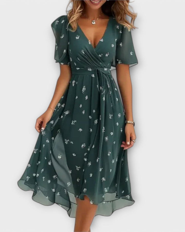 Verity – Graceful V-Neck Dress
