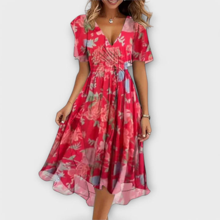 Verity – Graceful V-Neck Dress