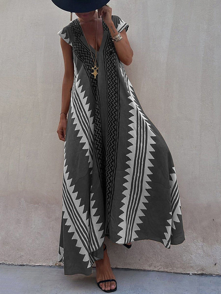Louisa – Boho V-Neck Maxi Dress