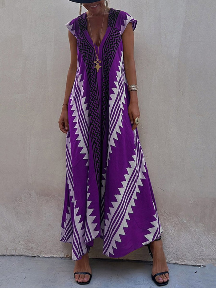 Louisa – Boho V-Neck Maxi Dress