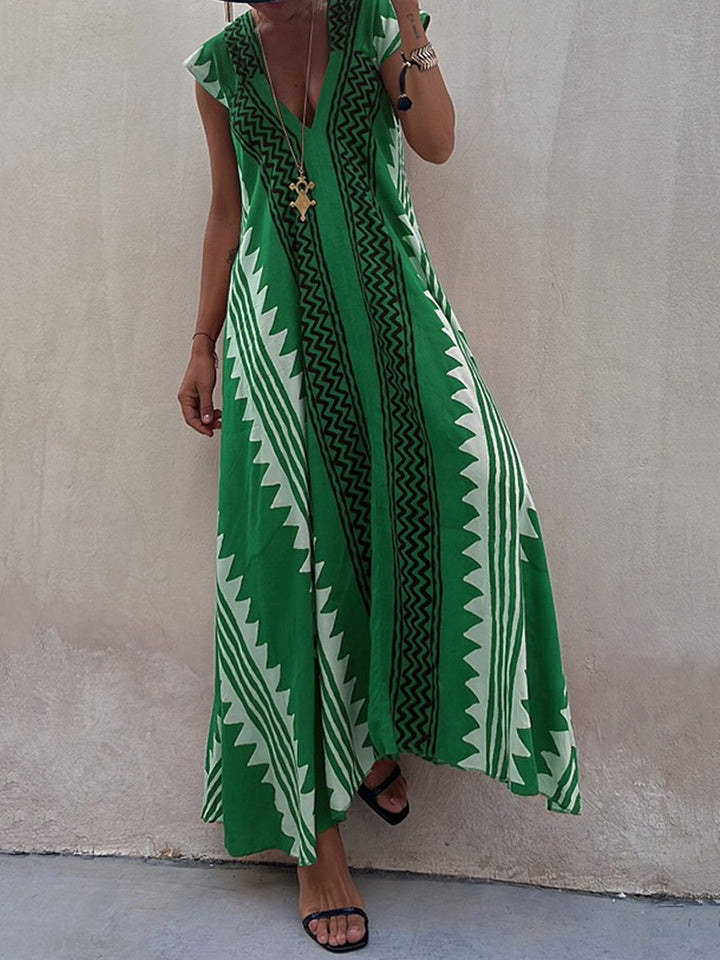 Louisa – Boho V-Neck Maxi Dress